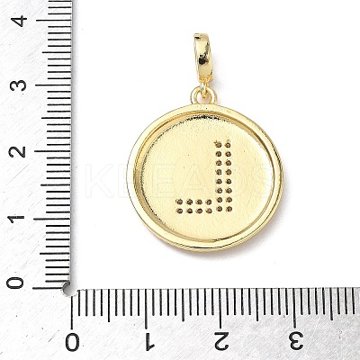 Brass Micro Pave Clear Cubic Zirconia Pendants KK-L253-17G-L-1