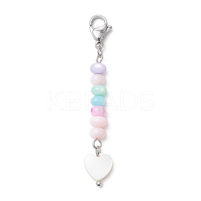 5Pcs Dyed Natural Freshwater Shell Bead Pendant Decoration HJEW-JM03186-1