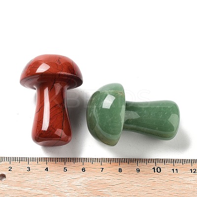 Natural & Synthetic Gemstone Carved Mushroom Statues Ornament G-P525-15-1