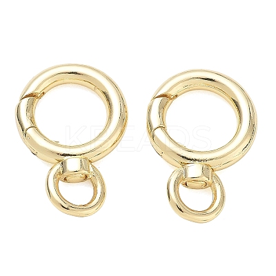 Rack Plating Brass Spring O Ring Clasps with Swivel Ring KK-CBAB1AF-09G-1