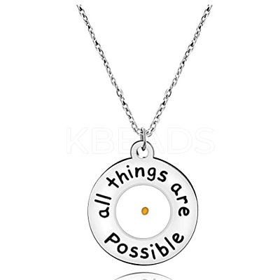 304 Stainless Steel with Mustard Seed Pendant Necklaces FS-WG8D6B2-01-1