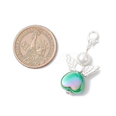 Heart Angel Acrylic Pendant Decorations HJEW-JM03653-1