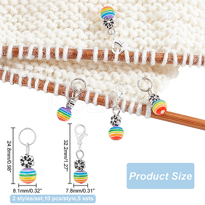 100 Charms of 5pcs Alloy Flower with Resin Beaded Cluster Dangle Wine Glass Charms AJEW-AR0001-47-1