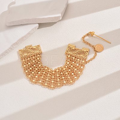 Hollow Alloy Star & Ring Link Chain Bracelets for Women VR3342-2-1