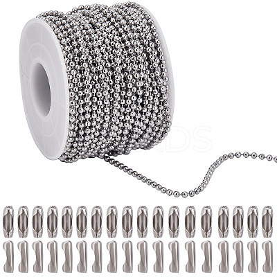 201 Stainless Steel Ball Chains Bracelet Necklace Making Kit DIY-SP0001-09B-1