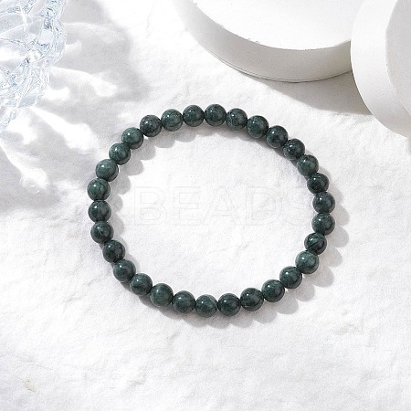 Natural Black Jade Beads Stretch Bracelets for Women BJEW-TA00603-1