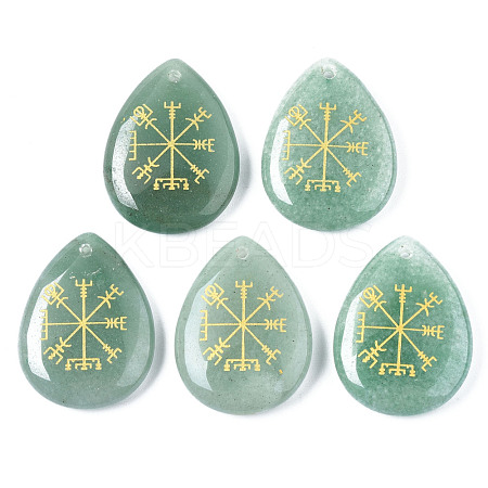 Natural Green Aventurine Pendants G-T122-72I-1