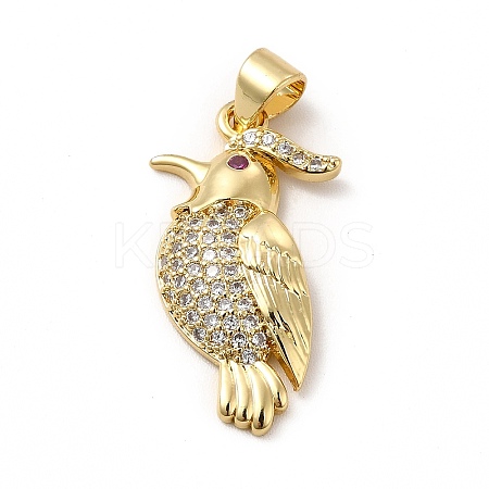 Rack Plating Brass Micro Pave Cubic Zirconia Pendants KK-E072-15G-1