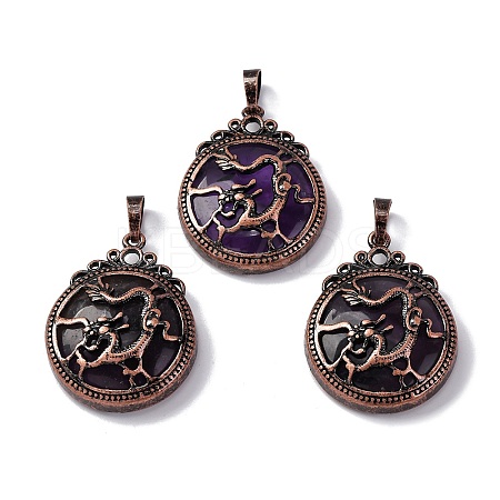 Natural Amethyst Pendants G-A241-02R-21-1