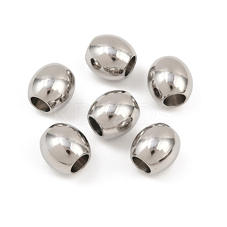 Tarnish Resistant 304 Stainless Steel European Beads STAS-E034-4-1