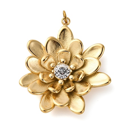 316 Stainless Steel Rhinestone Pendants STAS-K258-39E-G-1
