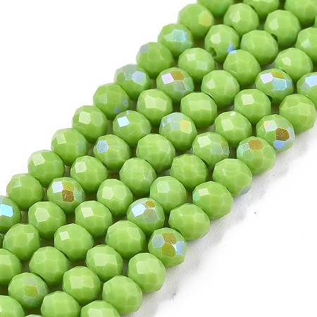 Electroplate Opaque Solid Color Glass Beads Strands EGLA-A044-P3mm-L30-1