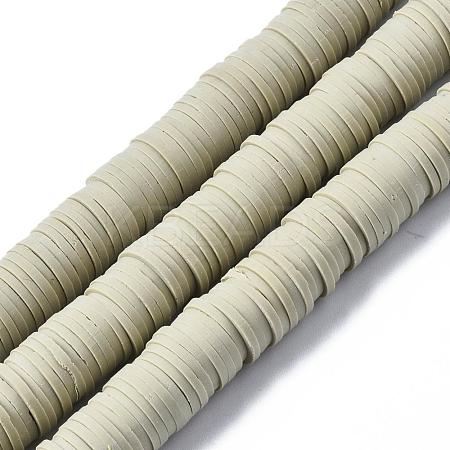 Flat Round Handmade Polymer Clay Beads CLAY-R067-10mm-02-1