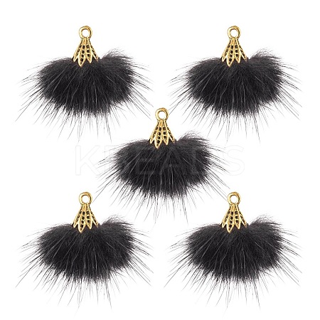 Faux Mink Fur Tassel Pendant Decorations FIND-YW0002-24A-1