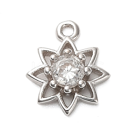 925 Sterling Silver Clear Cubic Zirconia 8-Pointed Star Charms STER-U009-06P-1