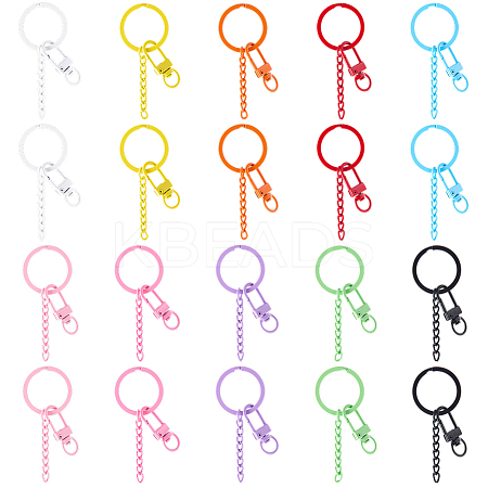 20Pcs Spray Painted Eco-Friendly Alloy Swivel Snap Hook Clasps FIND-SC0017-11-1