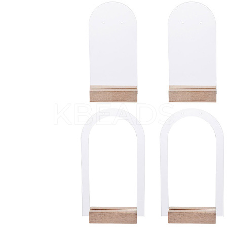 1 Set Transparent Acrylic Single Pair Earring Display Stands Set EDIS-SC0001-04-1
