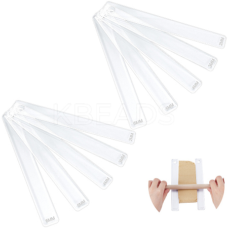 5Sets 5 Styles Transparent Acrylic Clay Thickness Ruler AJEW-HY0002-18-1