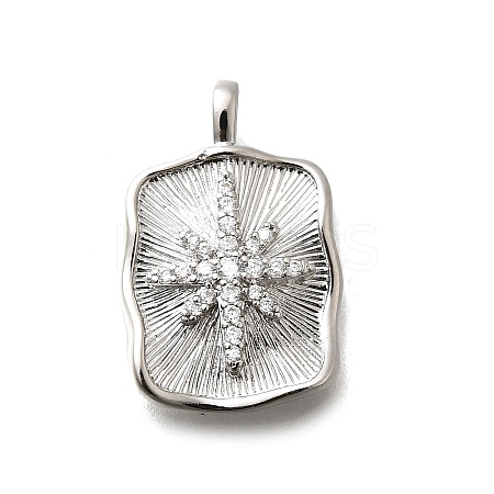 Brass Micro Pave Cubic Zirconia Pendants KK-M318-37P-1