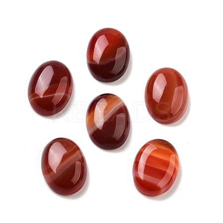 Dyed & Heated Natural Banded Agate Cabochons G-G145-01B-15-1