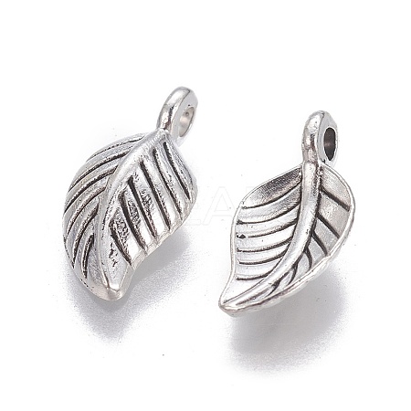 Tibetan Style Alloy Leaf Pendants LS-TIBEP-1011-AS-LF-1