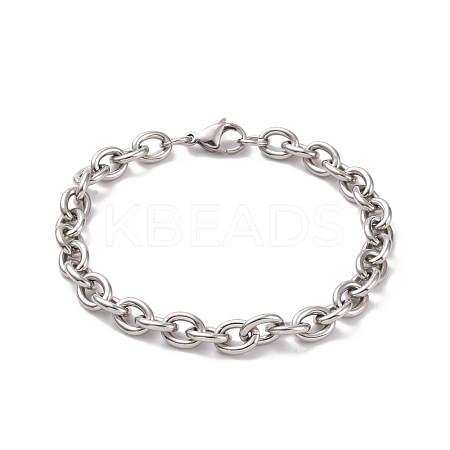 Non-Tarnish 201 Stainless Steel Chunk Cable Chains Bracelet for Men Women BJEW-G618-04P-B02-1