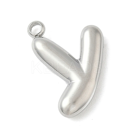 304 Stainless Steel Initial Pendants STAS-S186-12Y-P-1