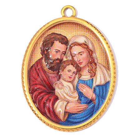 Religion Printed 304 Stainless Steel Pendants SA-OY003-87G-1