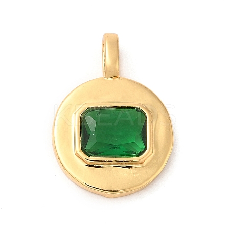 Brass with Cubic Zirconia Pendants KK-K339-01G-01-1