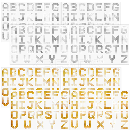 8 Sheets 2 Style Letter A~Z Acrylic Hotfix Rhinestone DIY-CP0012-54B-1