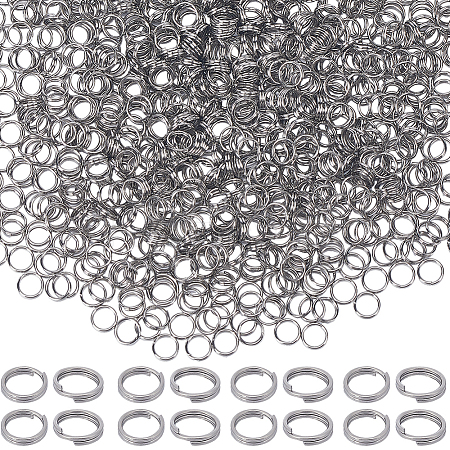 1000Pcs 304 Stainless Steel Split Rings STAS-SC0008-17-1