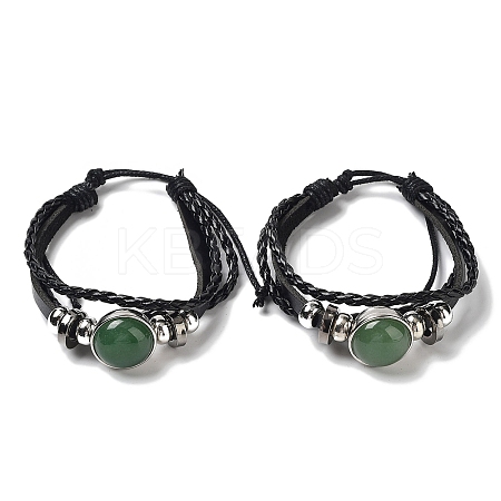 Natural Green Aventurine Multi-strand Bracelets BJEW-Q337-01G-1