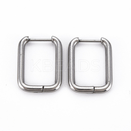 Tarnish Resistant Rectangle Huggie Hoop Earrings for Women LS-EJEW-N016-006-NR-1