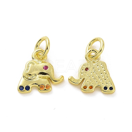 Brass Micro Pave Colorful Cubic Zirconia Charms KK-E068-VF107-1