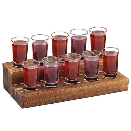 2-Tier 10-Hole Pinewood Wine Glass Organizer Holder ODIS-WH0025-154-1