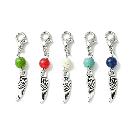 30Pcs Alloy Wing Pendant Decorations HJEW-JM01379-30A-1