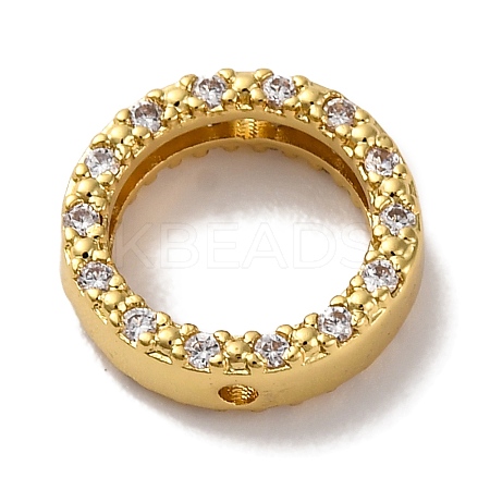Rack Plating Brass with Cubic Zirconia Bead Frame KK-S406-09D-G-1