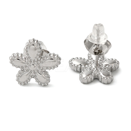Non-Tarnish 304 Stainless Steel Embossing Stud Earrings EJEW-U001-06P-03-1