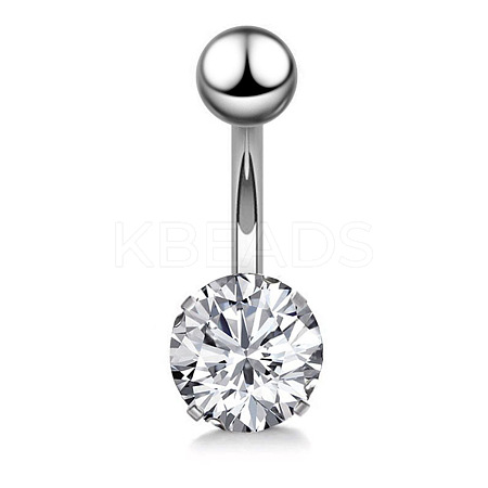 Clear Cubic Zirconia Belly Button Rings WG9960A-19-1