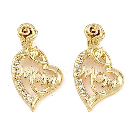 Mother's Day Brass Cubic Zirconia Pendants KK-L251-05G-1