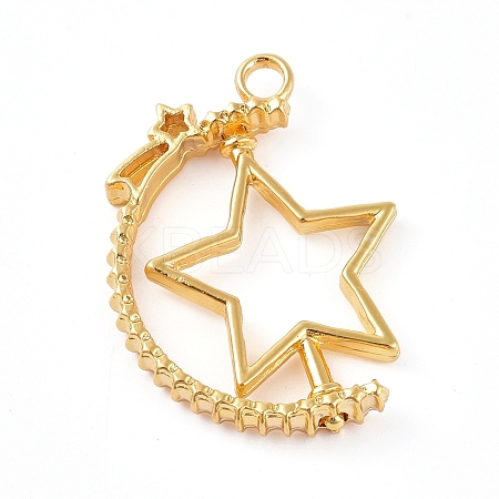 Alloy Open Back Bezel Pendants LS-PALLOY-WH0067-92G-1
