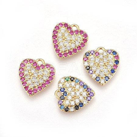 Brass Micro Pave Cubic Zirconia Pendants KK-I648-08-1