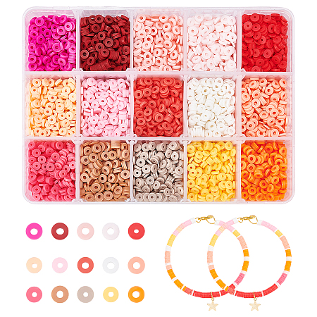 105g 15 Colors Handmade Polymer Clay Beads CLAY-AR0001-16-1