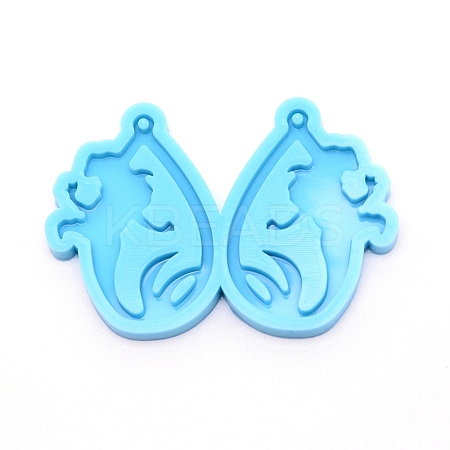 Teardrop with Lady Silicone Pendant Molds DIY-WH0175-54-1