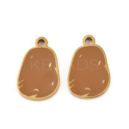 Vegetables 304 Stainless Steel Enamel Charms STAS-C137-02K-G-1