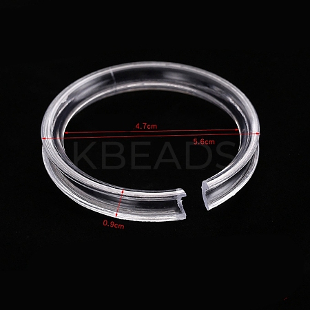 50Pcs Transparent Plastic Single Bracelet Display Rings PW-WG30686-02-1