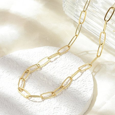 Brass Paperclip Chain Necklaces NJEW-A042-17G-01-1
