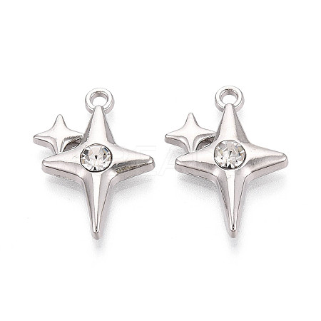 Rack Plating Alloy Crystal Rhinestone Pendants PALLOY-T091-37P-1