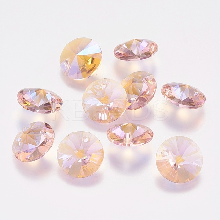 Faceted Glass Rhinestone Charms RGLA-F049-8mm-223PS-1