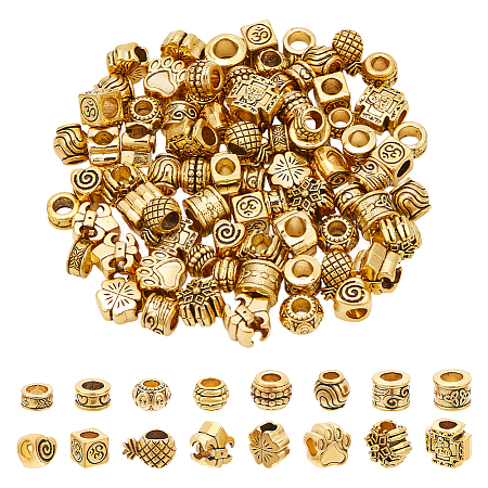 96Pcs 16 Styles Tibetan Style European Beads DIY-NB0012-43B-1